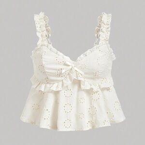 (3/$12) shein eyelet top